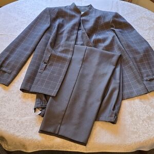 Perceptions Gray Plaid Suit